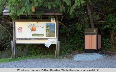 Wishbone Freedom 55 Bear Resistant Waste Receptacle in Ucluelet BC